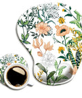 Ergonomic Mouse Pad With Wrist Support Non Slip PU Base Cute Floral Pattern For Home Office Study And Gaming Easy Typing Pain Relief