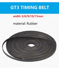 Heavy Duty GT3 3MGT Rubber Timing Belt With 3MM To 20MM Width Options, black rubber timing belt roll for 3D printers.