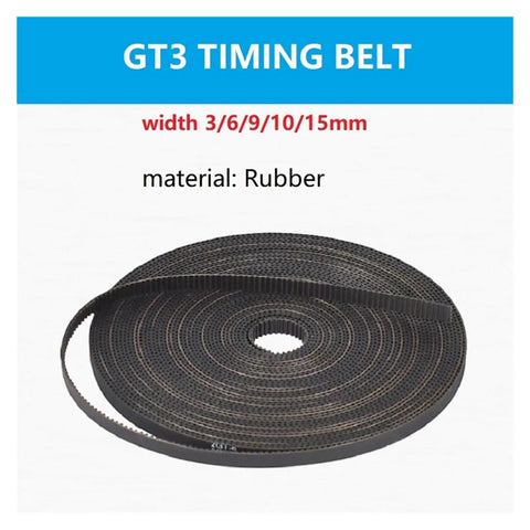 Heavy Duty GT3 3MGT Rubber Timing Belt With 3MM To 20MM Width Options, black rubber timing belt roll for 3D printers.