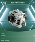 13.5V 180A Alternator Replacement For Hyundai Palisade 2020 2021 2022 2023 2024 2025 And Kia Telluride 2020 2021 2022 2023 2024 3.8L With Six Groove Pulley And Clockwise Rotation Brand New High Output Auto Part