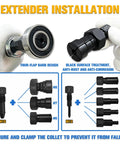Front view of YATOINTO 12‑piece blind-hole bearing puller kit with M16/M12 adapters for internal bearing removal; black-coated automotive tool set