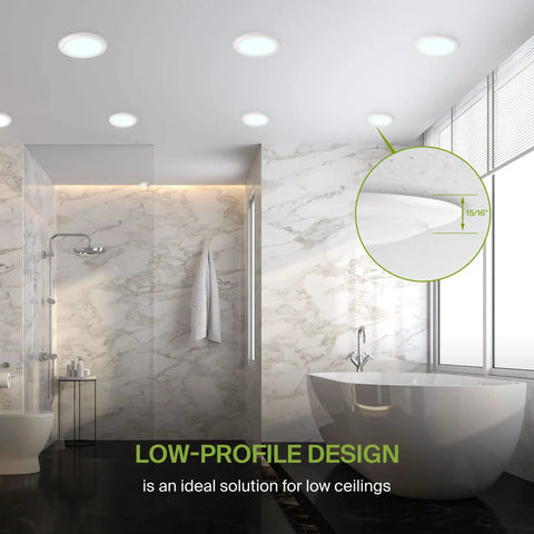 12 Pack 6 Inch LED Disk Lights 15W 5000K Daylight 1300 Lumens CRI90 Plus Dimmable Flush Mount Ceiling Light Low Profile Surface Mount Disc For Quick Easy Install In Junction Box Or Recessed Can ETL Energy Star