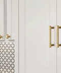 Ten Pack One And A Quarter Inch Round Bronze Zinc Cabinet Knobs And Drawer Pulls With Gold Finish on kitchen cabinets