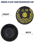 Front and back view of Brake Fluid Tank Reservoir Cap Fits Nissan Rogue 2015-2023 And Rogue Sport 2017-2021 Replacement 46020-4BA0A 460204BA0A Brake Master Cylinder Cap No Brainer Upgrade For Your Ride.