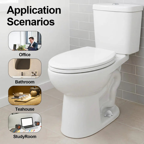 Top Shelf White Ceramic Sea Turtle Toilet Bolt Covers 2 Piece Set Fresh Coastal Bathroom Decor Screw Caps on a white toilet.
