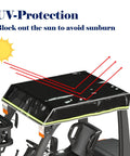 BENVOL forklift top cover, black transparent PVC 0.5mm thick, UV sun protection, 47W x 45L, for 6000lb forklift roof