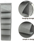 Roomy Over Door Hanging Shoe Storage Organizer Built Tough With Nonwoven Multi Pocket Closet Wardrobe Bag For Straightforward Space Saving Home Organization Essentials in grey with simple design.