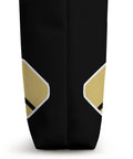 Side view of Paddler Style Dragon Boat Racing Tote Bag For Dragonboating Fans And Crews, black canvas with gold accents, durable carryall