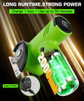 Electric Fabric And Cardboard Cutter, Smooth Cutting Machine With Durable Sk5 Blade, Eases Wrist Fatigue For Heavy Duty Shipping Box Trimming And Recycling Jobs Made Easy, showing battery and Type-C port.