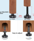 Heavy Duty Furniture Levelers with M10 Thread Adjustable Feet and T Nut Kit showing height adjustment capabilities