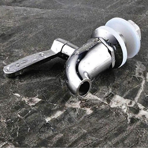 Slick Single Handle Faucet For Wine Barrels And Glass Jugs with polished finish, showcasing durable construction and water flow mechanism.