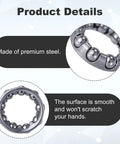 Close-up of Four Pack One Quarter Inch Ball Bearings For Bicycle Crank Bearings Nine Balls Silver Bottom Bracket Bearings