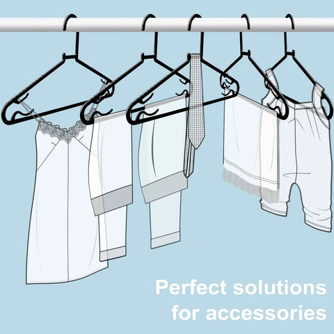 Straight Up Solid 50 Pack Plastic Hangers With Four Swivel Hooks Ultimate Space Saving Closet Organizer For Everyday Clothes Scarves Tanks And Wall Mounted Heavy Duty Wardrobe Rack Heavy Lifters