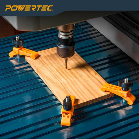 Mini Hold Down Clamps For T-Track Woodworking securing wood on CNC machine with drill press, 3-1/4 inch long clamps