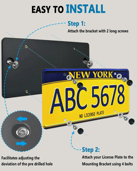 Easy install guide for Audi Rear License Plate Bracket Holder For 2014 To 2024 A3 A4 A5 A6 A7 Q5 TT No Drill Black ABS Frame