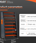 8 Row Large Capacity CNC Tool Holder Rack And Storage Cabinet And Storage System for workshop, orange gray steel cabinet display