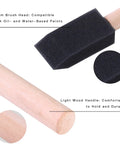 Kick Ass 1 Inch Foam Paint Brushes 12 Pack High Density Polyfoam Applicators For Mod Podge Wood Staining Wall Decor Awesome Household Cleanup Tasks Zero Hassle, featuring foam brush head and light wood handle.