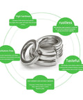 Front view: 1100-piece stainless steel split spring lock washers set, metric M2-M12