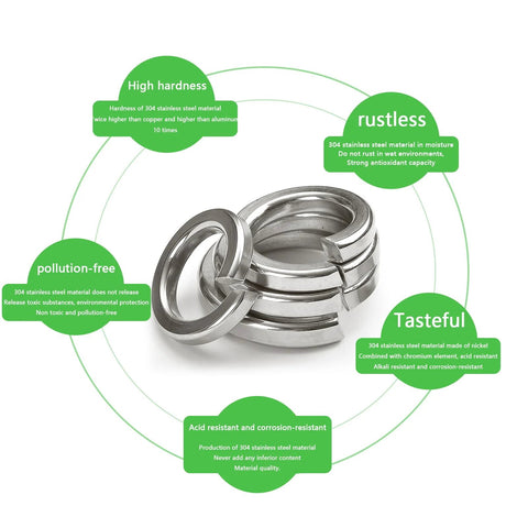 Front view: 1100-piece stainless steel split spring lock washers set, metric M2-M12
