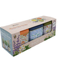 Herbal Tea Garden Starter Kit With Lavender Chamomile And Lemon Balm Seeds In 3 Square Tin Planters No Fuss Easy Indoor Homegrown Herb Kit For Windowsill Relaxing Gift For Garden Lovers in packaging