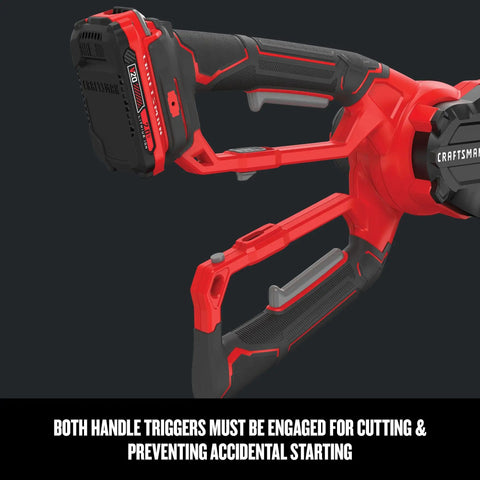 Cordless Lopper With 6 Inch Cut Range And Patented Clamping Jaws, Prunes In One Easy Swing, two handle triggers with battery