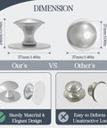 No Drill Self Stick Cabinet Knobs Set Of 4 In Silver Stainless Steel For Dresser Drawers Medicine Cabinets Cupboards Glass Doors And Terrarium Lids Easy Install No Tools Needed Money Saving Time Saving, 37mm knob dimensions