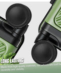 Close-up of 8 Pieces Luggage Wheel Replacement Set 55mm And 2.17 Inch Wear Resistant Suitcase Wheels installed on green luggage.