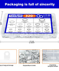 320 Piece Aluminum Oil Drain Plug Crush Washer Kit 12 Sizes M5 To M20 in clear storage case