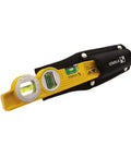 Heavy Duty Torpedo Spirit Level With Knockout Rare Earth Magnet And Carry Bag, solid aluminum body, angled view with vials.