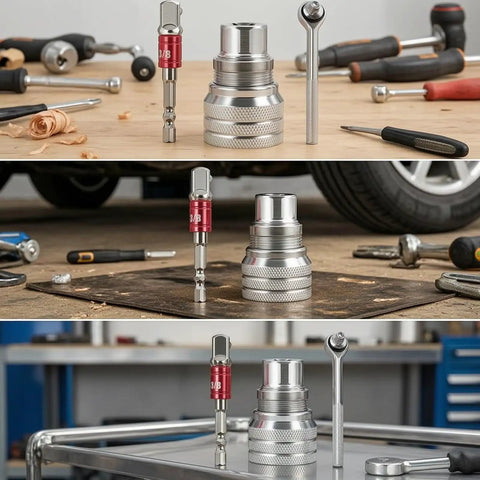 Premium Adjustable Socket Wrench Set with Smooth Ratchet Handle for auto repair and DIY fixes.