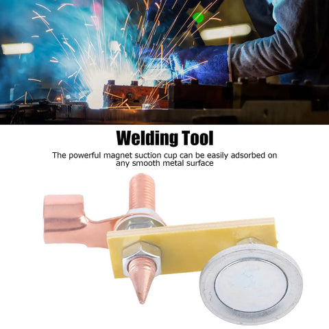 Heavy Duty Welding Magnet With 4Mm Thick Insulation Board For Ultimate Safety And Strong Magnetic Suction On Any Iron Surface During Serious Welding Jobs Around The Shop mounted on a metal surface.