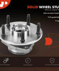 Two Front Wheel Bearing And Hub Assembly Fits Dodge Ram 1500 1994 1999 5 Lug 4WD With Rear ABS Durable Heavy Duty Direct Fit Bolt On Replacement
