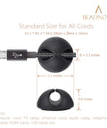 Black 8 Pack Cable Clips For Car Desk PC And Home Office Easy Cord Organizer For Chargers USB Cables And Gizmos, 1.1-inch diameter.