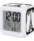Knockout Vintage Digital Alarm Clock With Eiffel Tower Design And Cozy Nightlight Solid For Bedroom Nightstands Or Desk Surfaces featuring clear display.