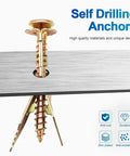 Self Drilling Drywall Anchors And Screws Kit For TV Mounts Cabinets And Curtains Fixing No Pre Drill Install, zinc plated anchor in drywall