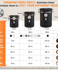 Size comparison illustration of Airtight Stainless Steel Coffee Canister With Window 22 Oz Pantry Storage For Ground Coffee Beans
