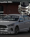Heavy Duty Rear Wheel Bearing And Hub Assembly Set 5 Lug With ABS Fits Hyundai Sonata 2015 2019 Tucson 2016 2020 Veloster N 2019 2021