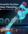Top Shelf 9000mAh Battery Replacement For Dyson V7 Series And V7 Animal Cordless Vacuum Cleaners showing powerful suction on dust.