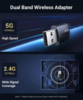 WiFi 6 USB Adapter AX900 For Desktop PC Dual Band 5GHz And 2.4GHz With Built-In Driver offering high speed and wide signal coverage