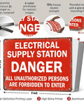 Electrical Supply Station Vintage Metal Wall Art Signs Dope Rust Resistant Aluminum For Indoor Outdoor Decor In Kitchens Garages Patios And More For Home And Office Decor, 8x12, red