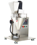 Rock Solid Semi Automatic Powder Filling Machine Crafted From Heavy Duty Stainless Steel With No Fuss Touchscreen Setup Perfect For Quick Desktop Packing Tasks Smooth Stepper Motor Drives, showcasing side angle with clear layout.