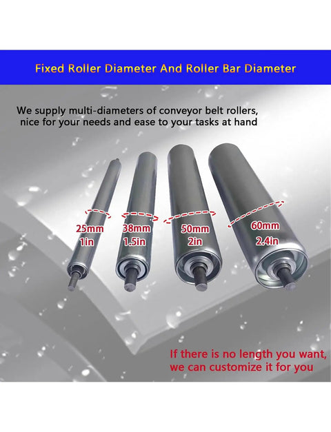 Unpowered Galvanized Roller Conveyor Workhorse For Packaging And Material Handling, 15x19x0.8x2.5 Cm, 25-60mm rollers