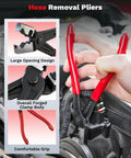 Electrical Disconnect Pliers And Connector Removal Tool Kit For DIY Car Care 5 Piece Automotive Hose Clamp Set in use