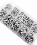 930 Pieces Stainless Steel Split Lock Washer Assortment Kit M1.6 Through M12 304 A2 Grade With Elastic Gasket Box Keep Nuts And Bolts From Loosening Under Vibration And Torque Go To Auto And DIY Hardware Set, organized compartments