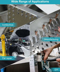 Wide range of applications for BOQNZN Cordless Rivet Gun Kit, including car repair and manufacturing uses.