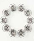 Circle arrangement of Crystal Glass Cabinet Knobs 10 Pack With Chrome Base White Finish Drawer Pulls For Furniture Dope Hardware Knobs