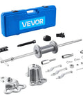 9-Way Slide Hammer Puller Set 15 Piece Car Repair Toolkit with blue carry box and 4.3 lb hammer for hubs and bearings