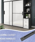 2 Pack 7 Inch Flush Pulls For Barn Doors Recessed Handle on Modern Sliding Wardrobe, Matte Black Finish