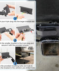 Vehicle Side 4 Way Flat Trailer Wiring Harness Mounting Bracket Kit installation step-by-step with close-up details