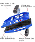 Close-up of 2-Pack Stone Granite Carrying Clamps with detailed features like rubber handle and sliding space, blue color.